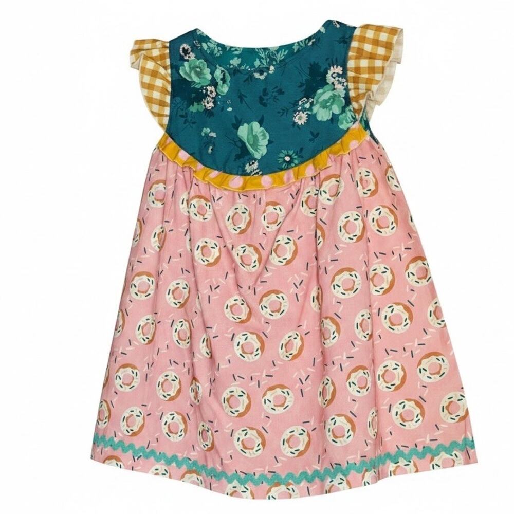 Matilda Jane Platinum Art Fair Flutter Tunic Top Size 8 Pink Doughnuts #4 / 10